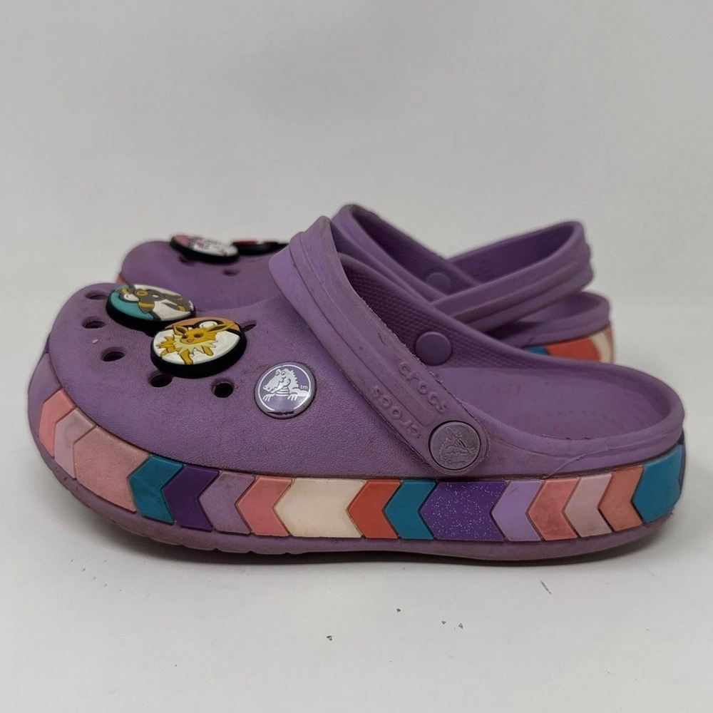 CROCS Bayaband Clog Purple Toddler Kids Size C11 Slip on Rubber Shoe Sandals